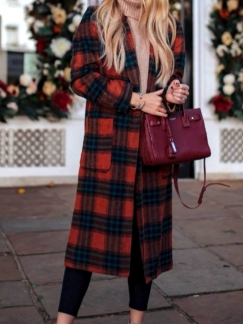 Women Flannel Leith Long Coat Medium